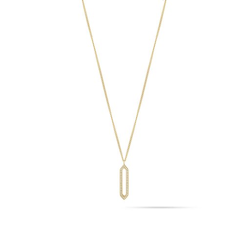 Frosted Hex Pendant Necklace