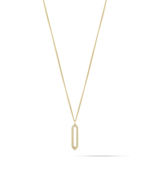 Frosted Hex Pendant Necklace
