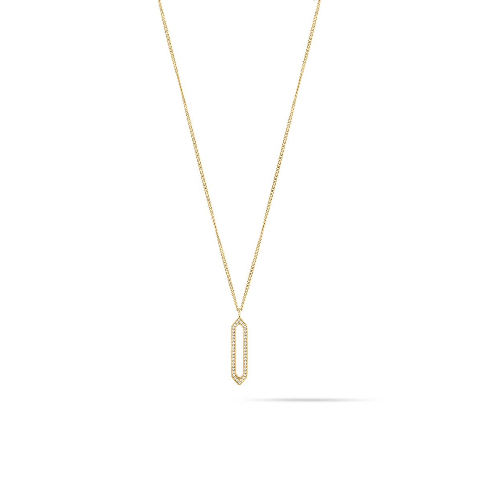 Frosted Hex Pendant Necklace