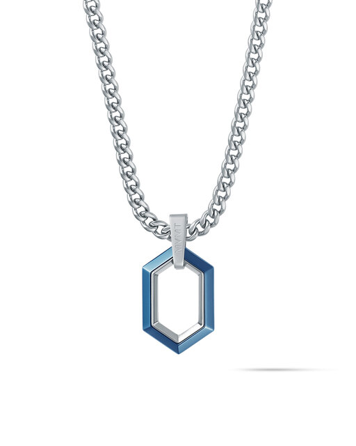Hex Pendant Curb Chain Necklace