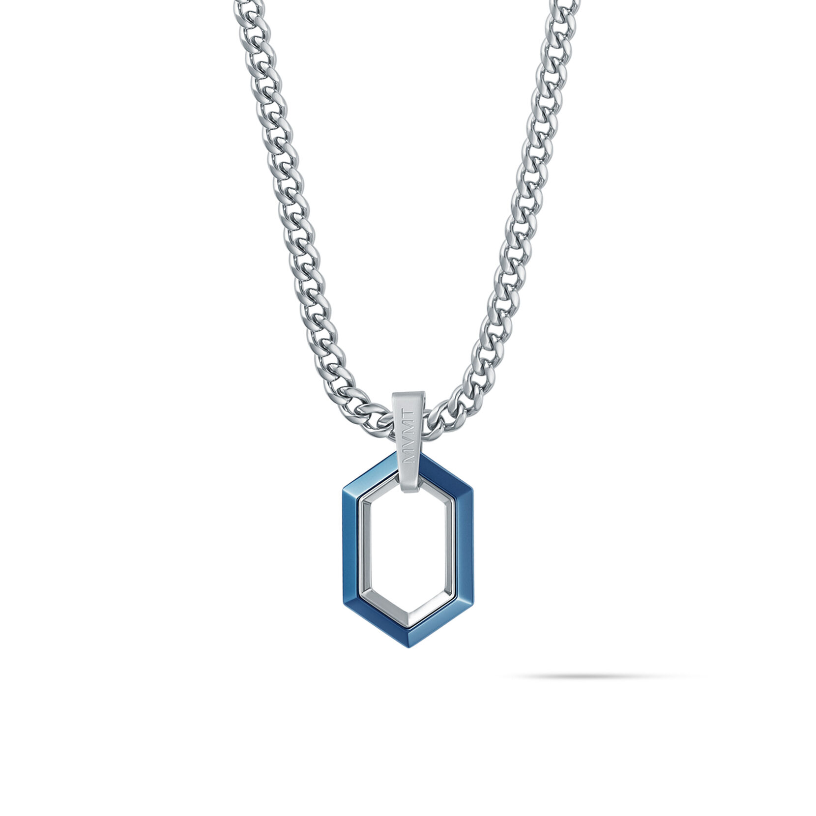 Hex Pendant Curb Chain Necklace