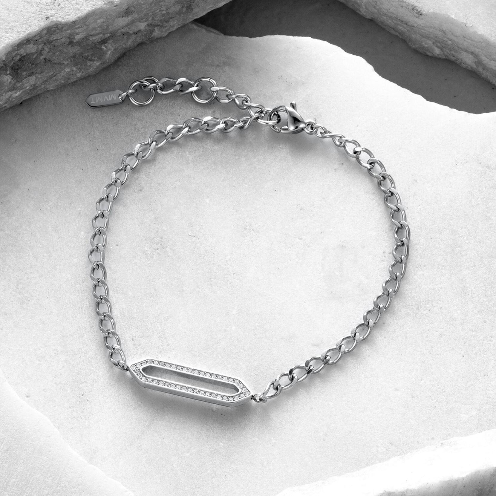 Frosted Hex Pendant Bracelet