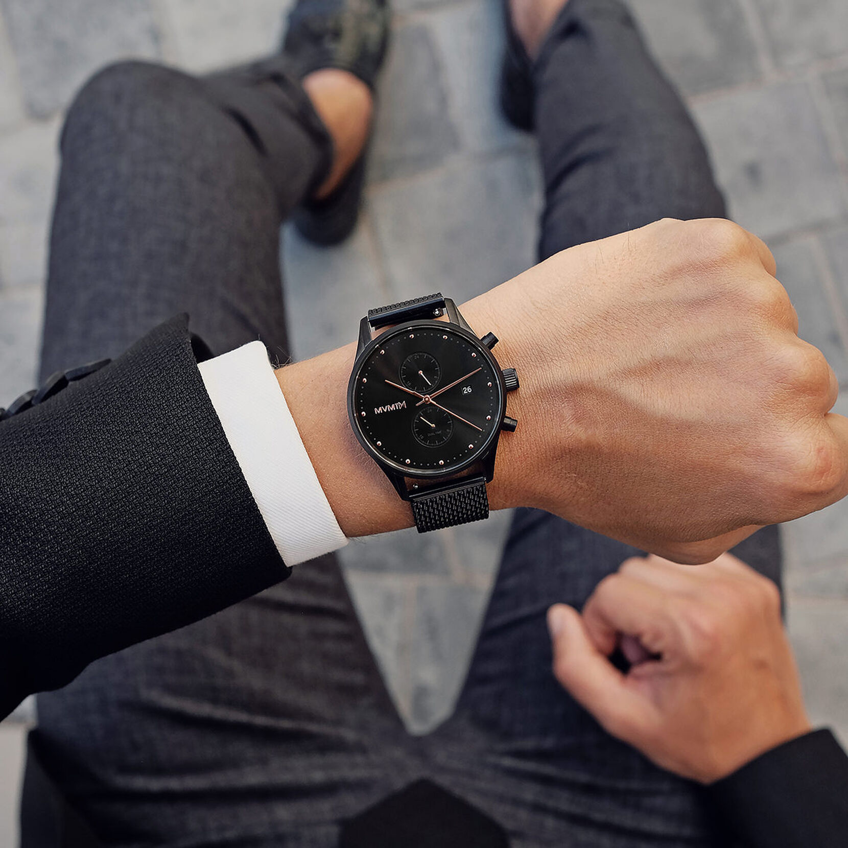 Slate Black Rose Watch | Black & Rose Gold Watch | MVMT