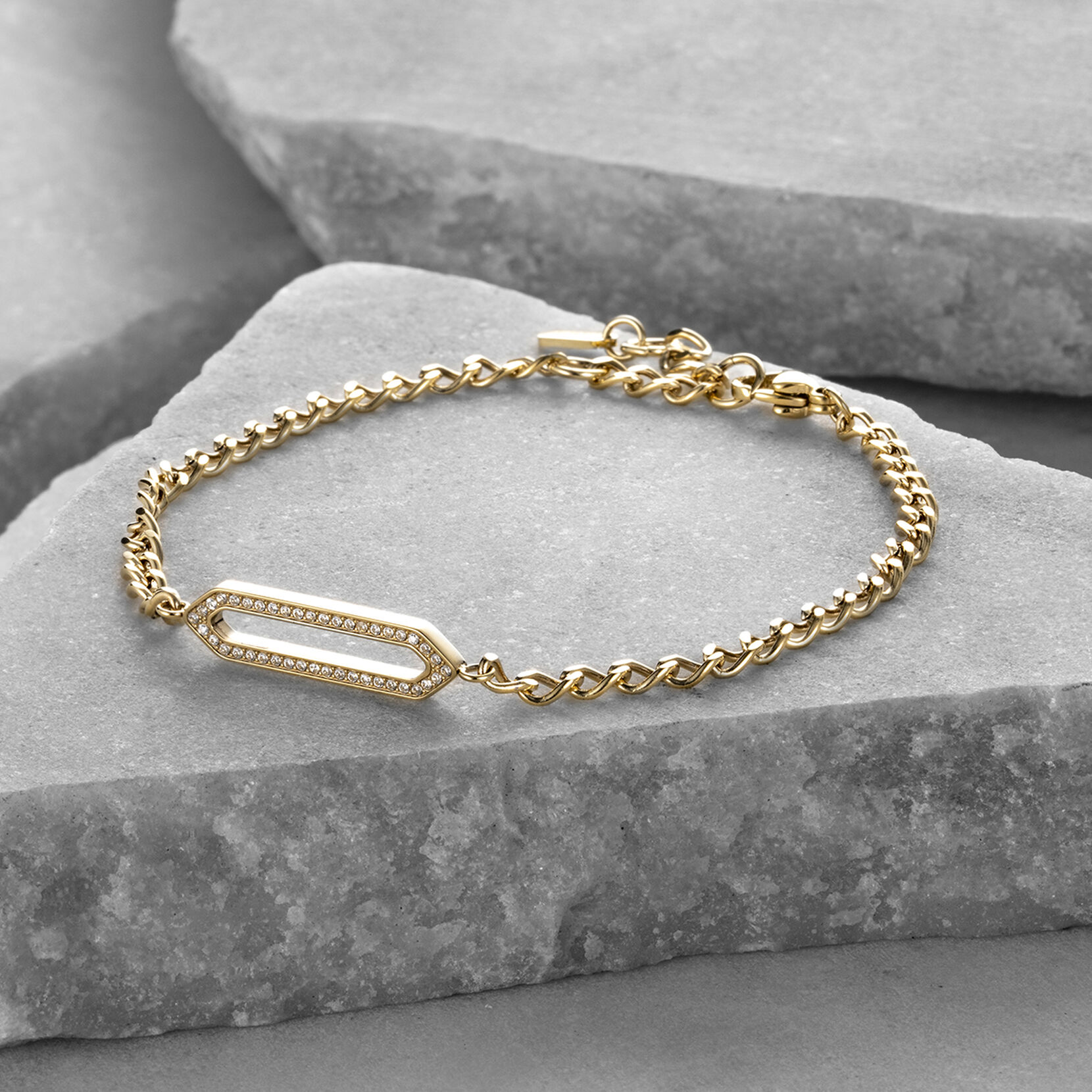 Frosted Hex Pendant Bracelet
