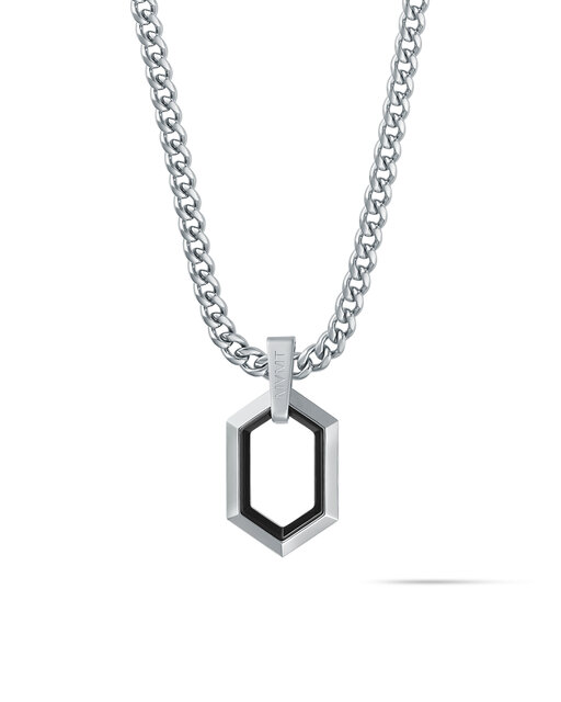 Hex Pendant Curb Chain Necklace