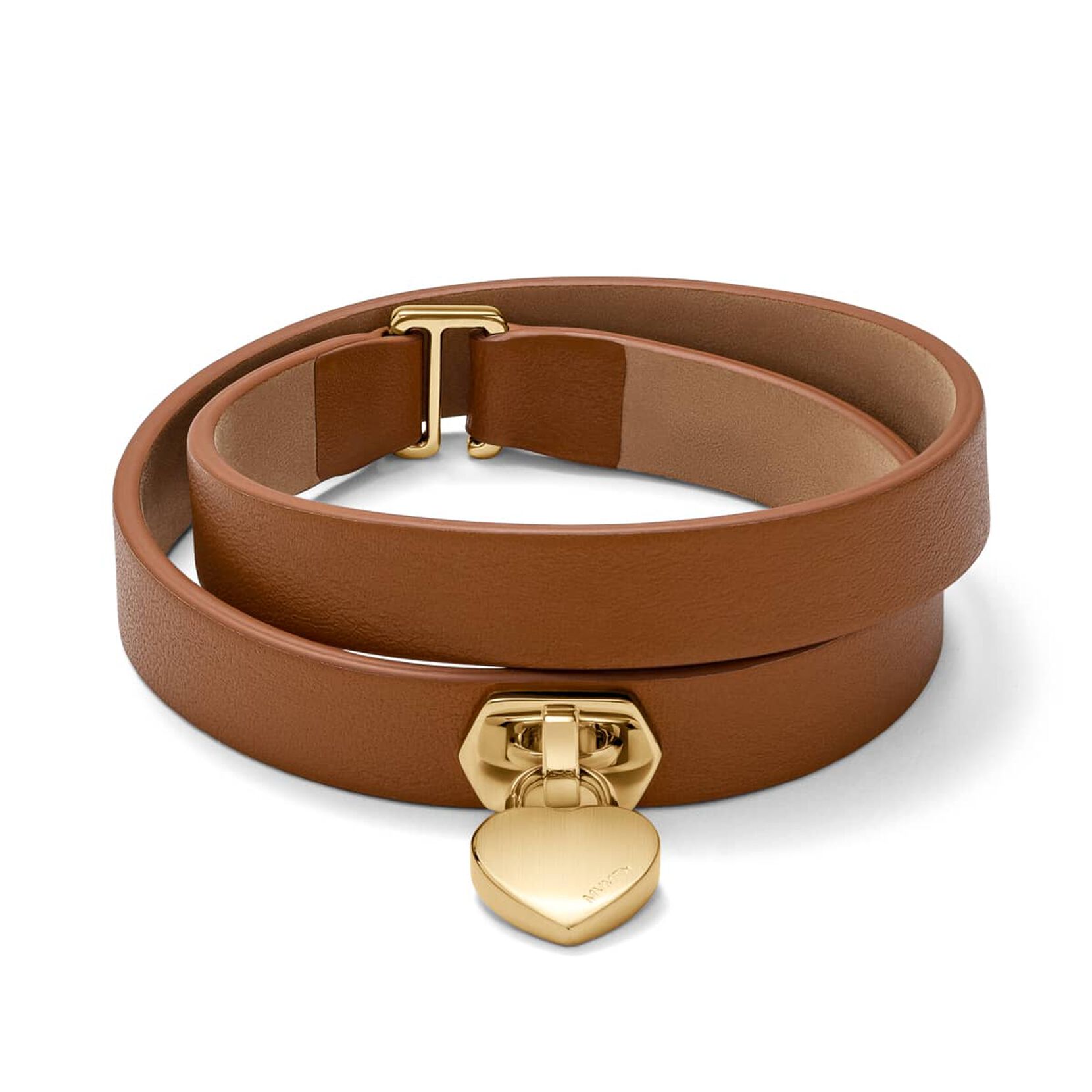 Double Leather Heartlock Bracelet