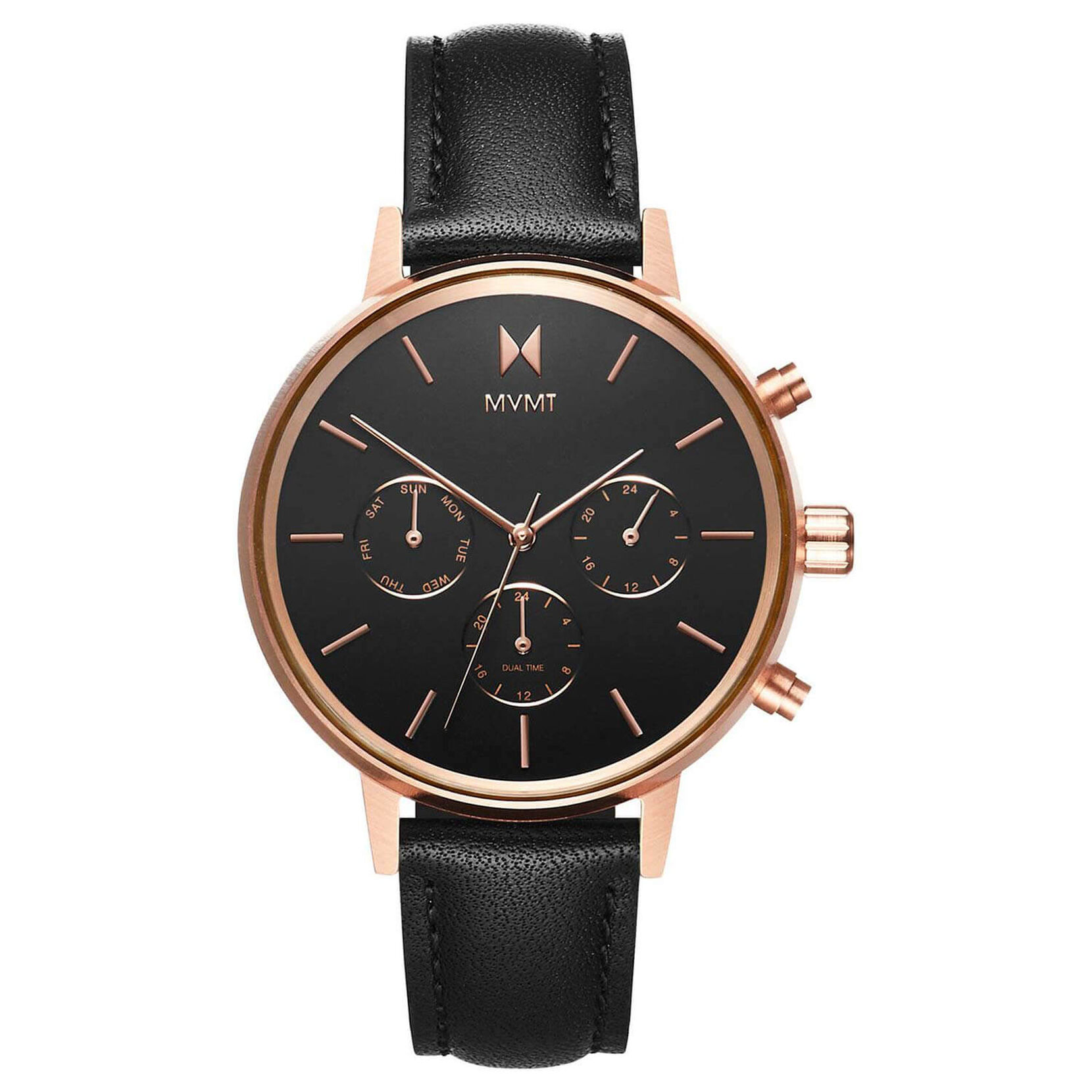 MVMT Ladies Nova Black Leather Watch