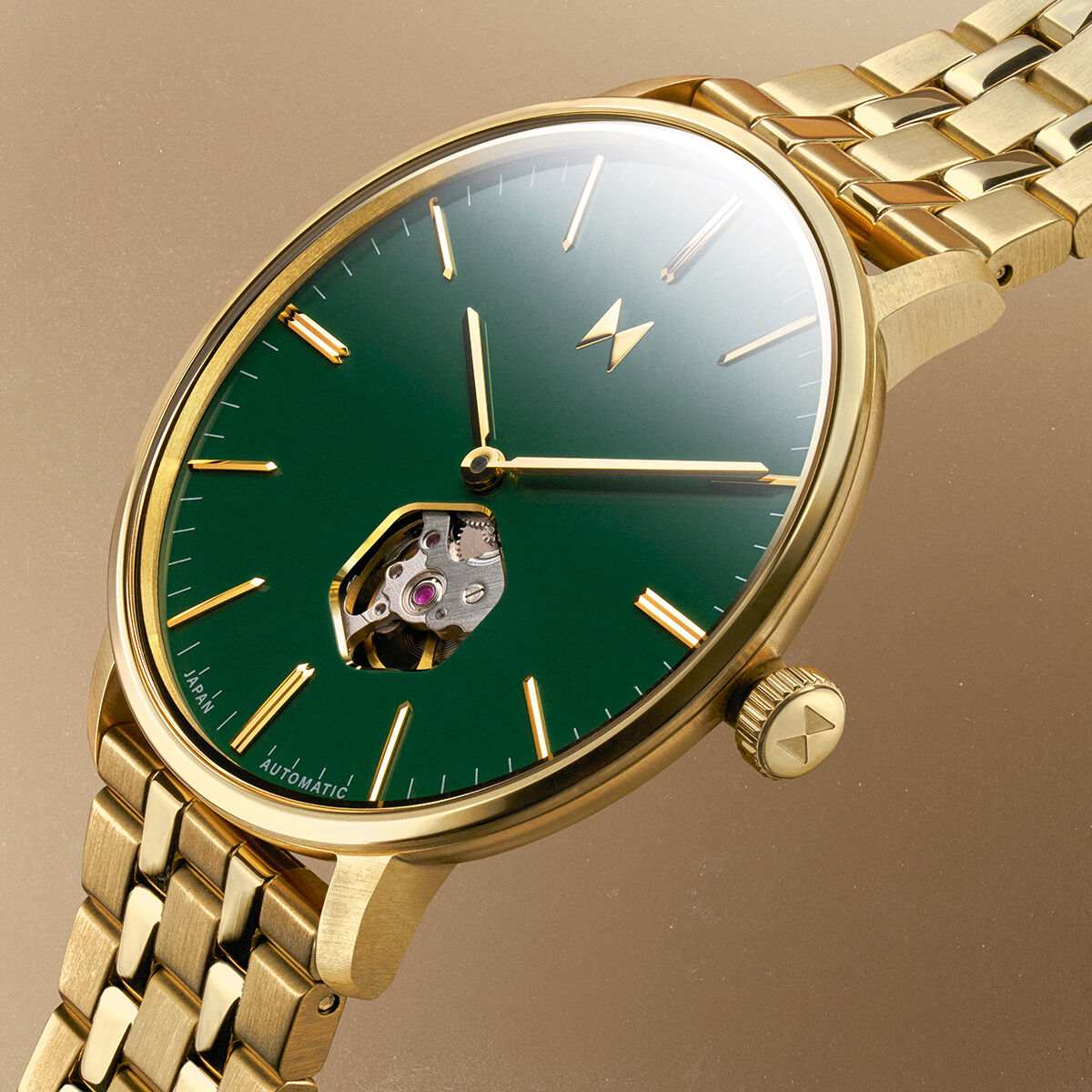Green automatic watch on sale