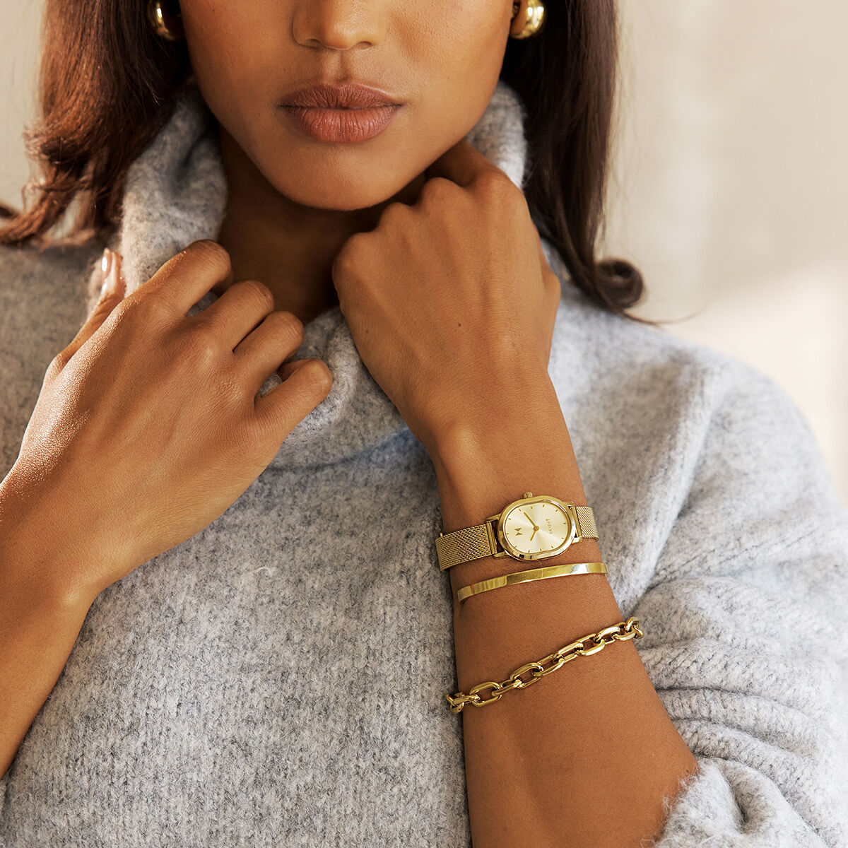 Carmel Oval by MVMT — Women's Shaped Watch in Monroe Gold | MVMT