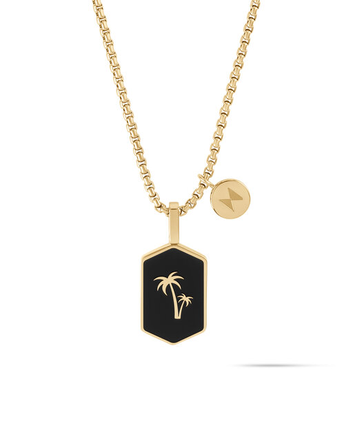 Hex Palm Tree Pendant Necklace