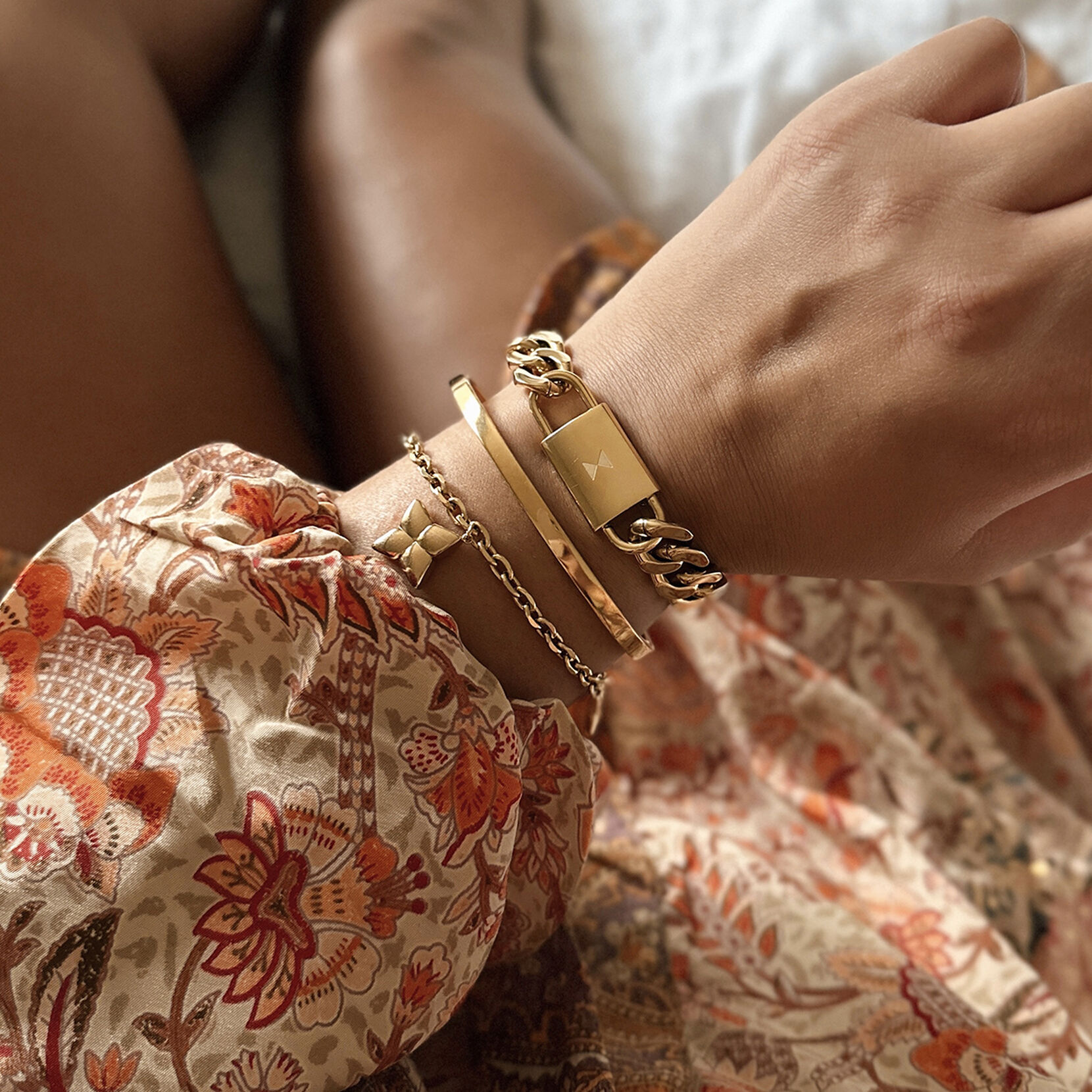 Chunky Padlock Bracelet