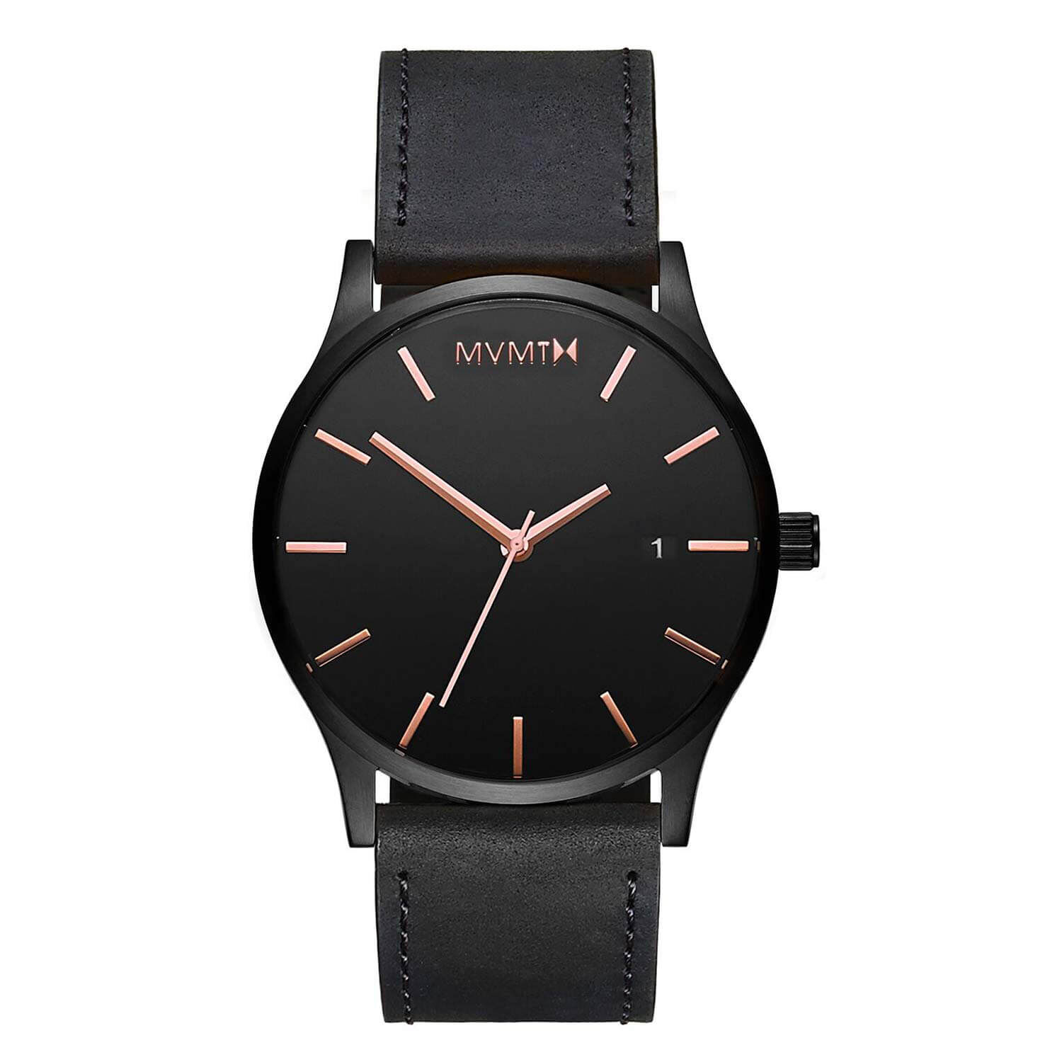 MVMT Men's Classic Black Leather Watch