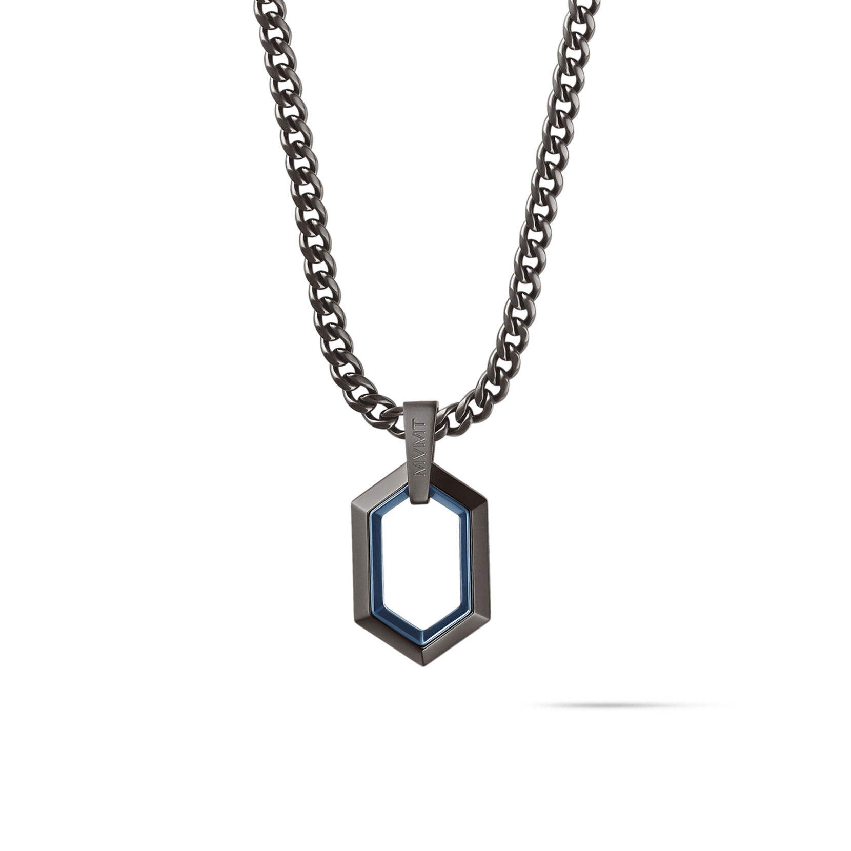 Hex Pendant Curb Chain Necklace