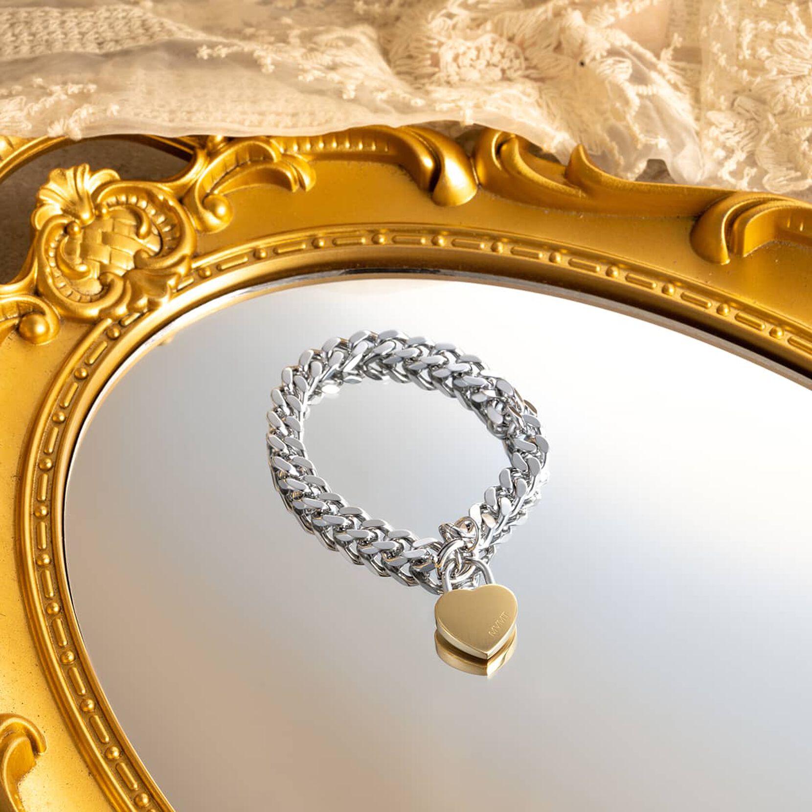 Chunky Heartlock Chain Bracelet