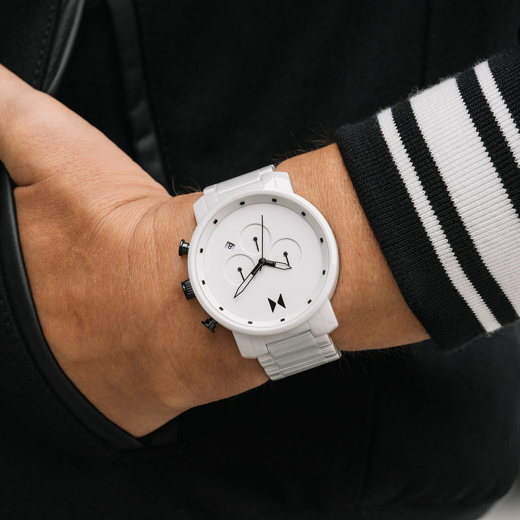 MVMT White Ceramic Watch | Chrono Ceramic Gloss White | MVMT