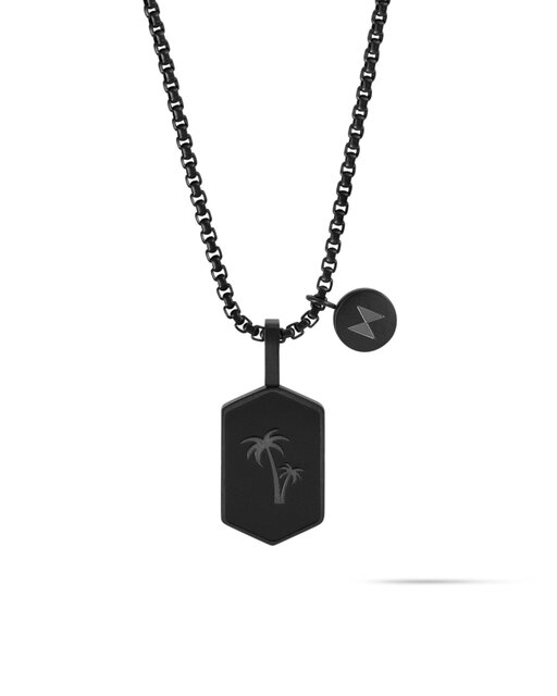 Hex Palm Tree Pendant Necklace