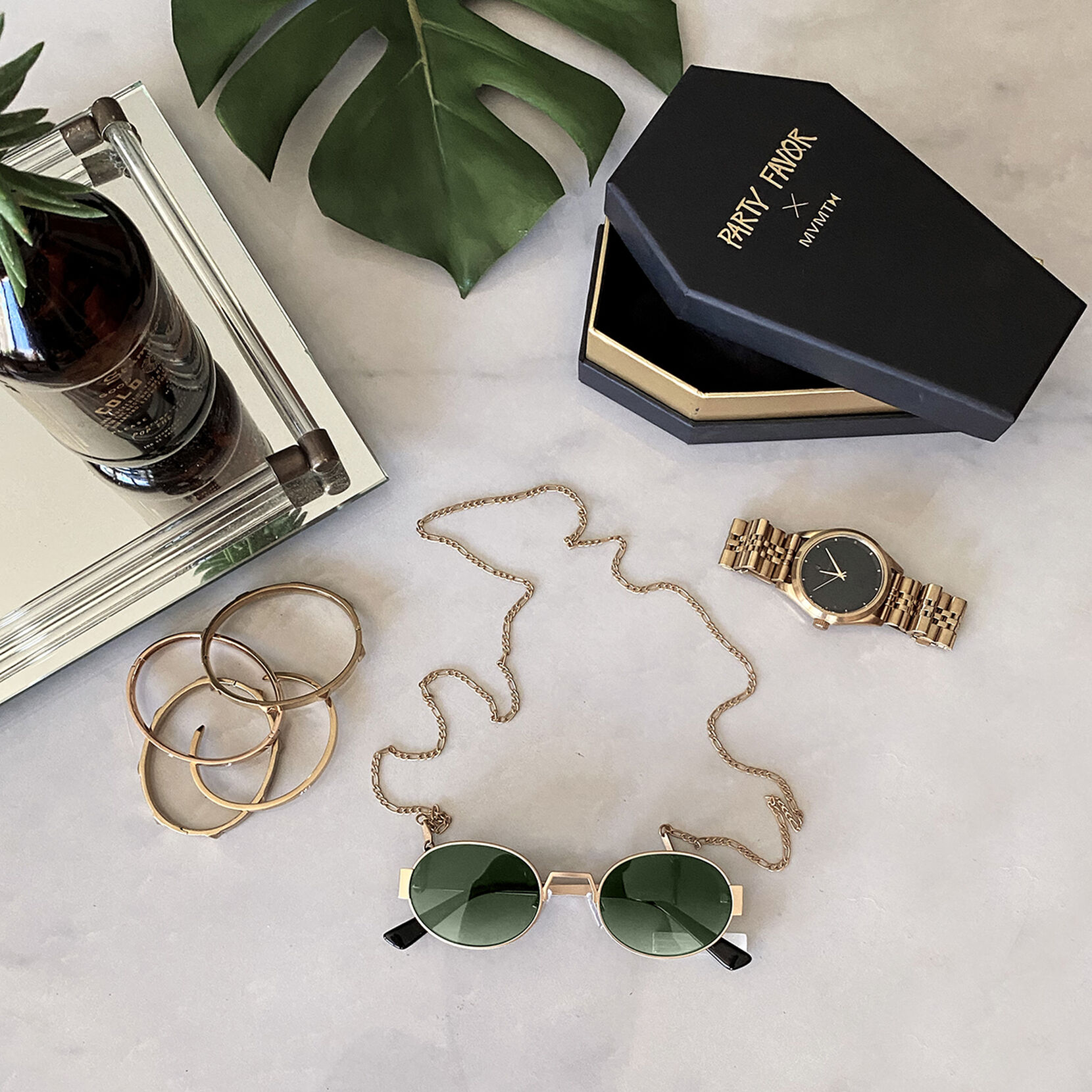Party Favor Edition - Emerald Green Matte Gold + Emerald Green Lens Non-Polarized
