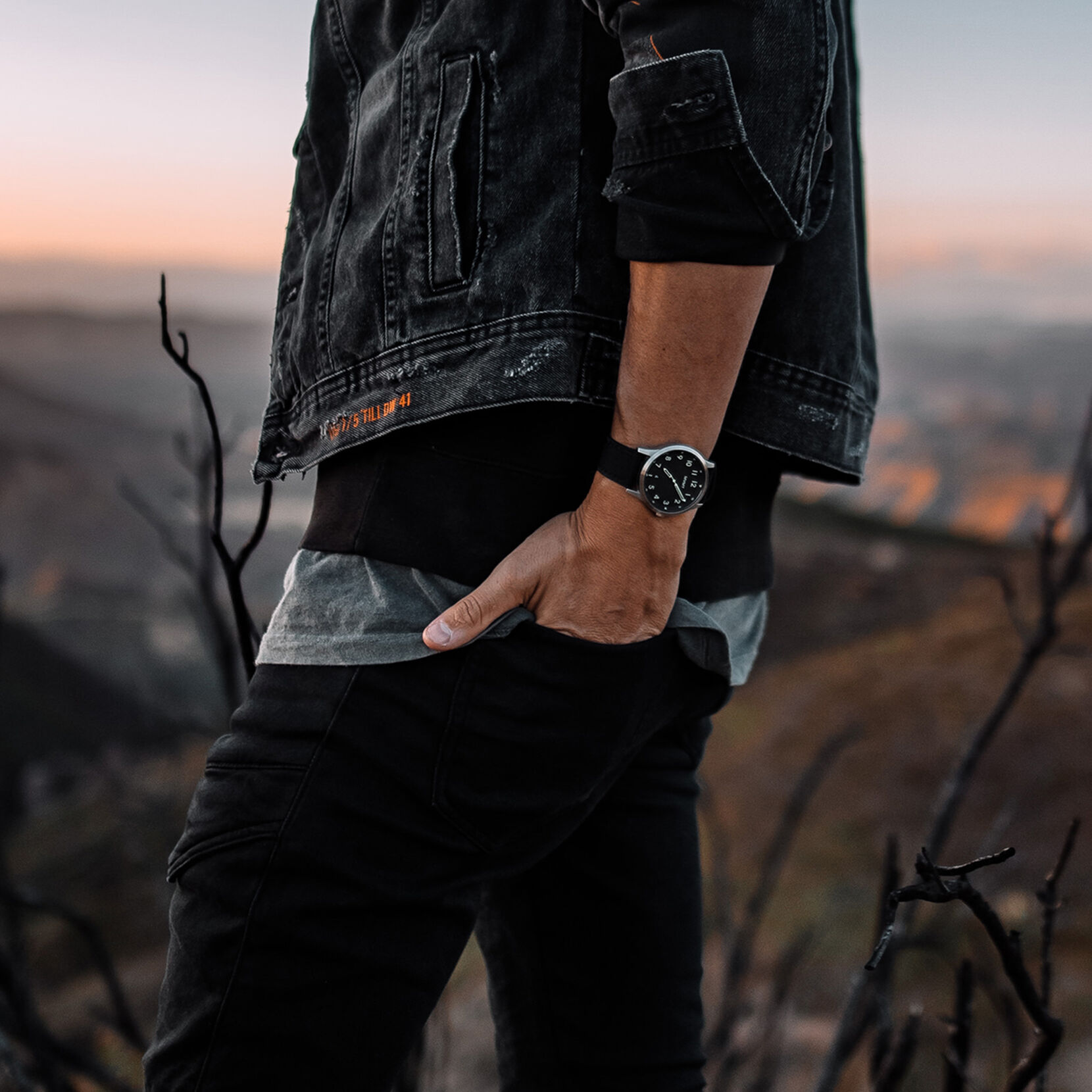Grid Black Men's Watch, 41mm
