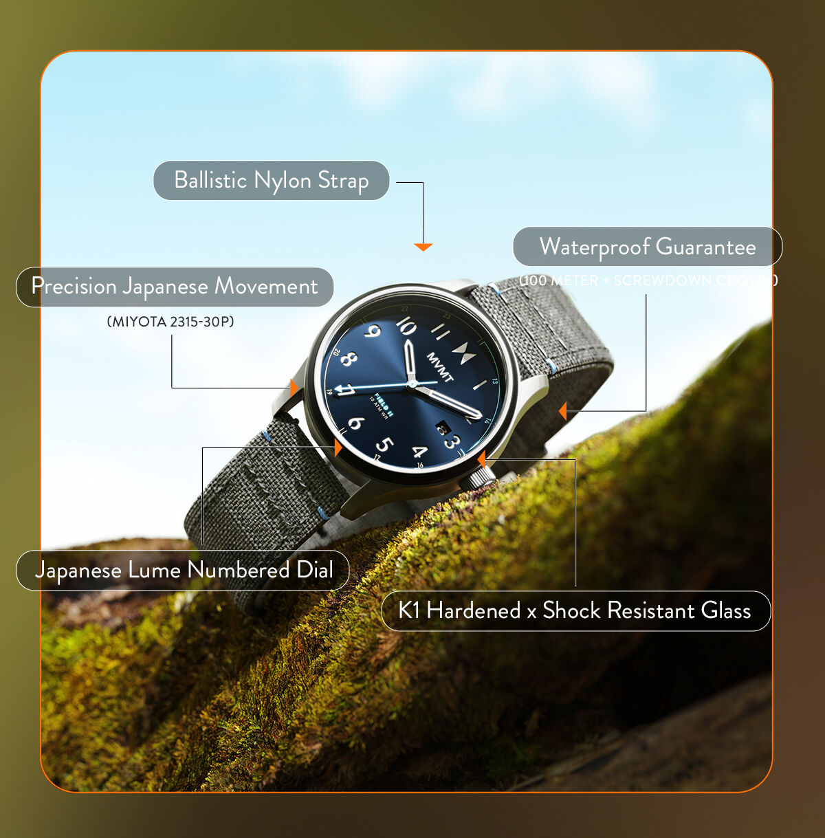 Nylon mvmt watches men on sale