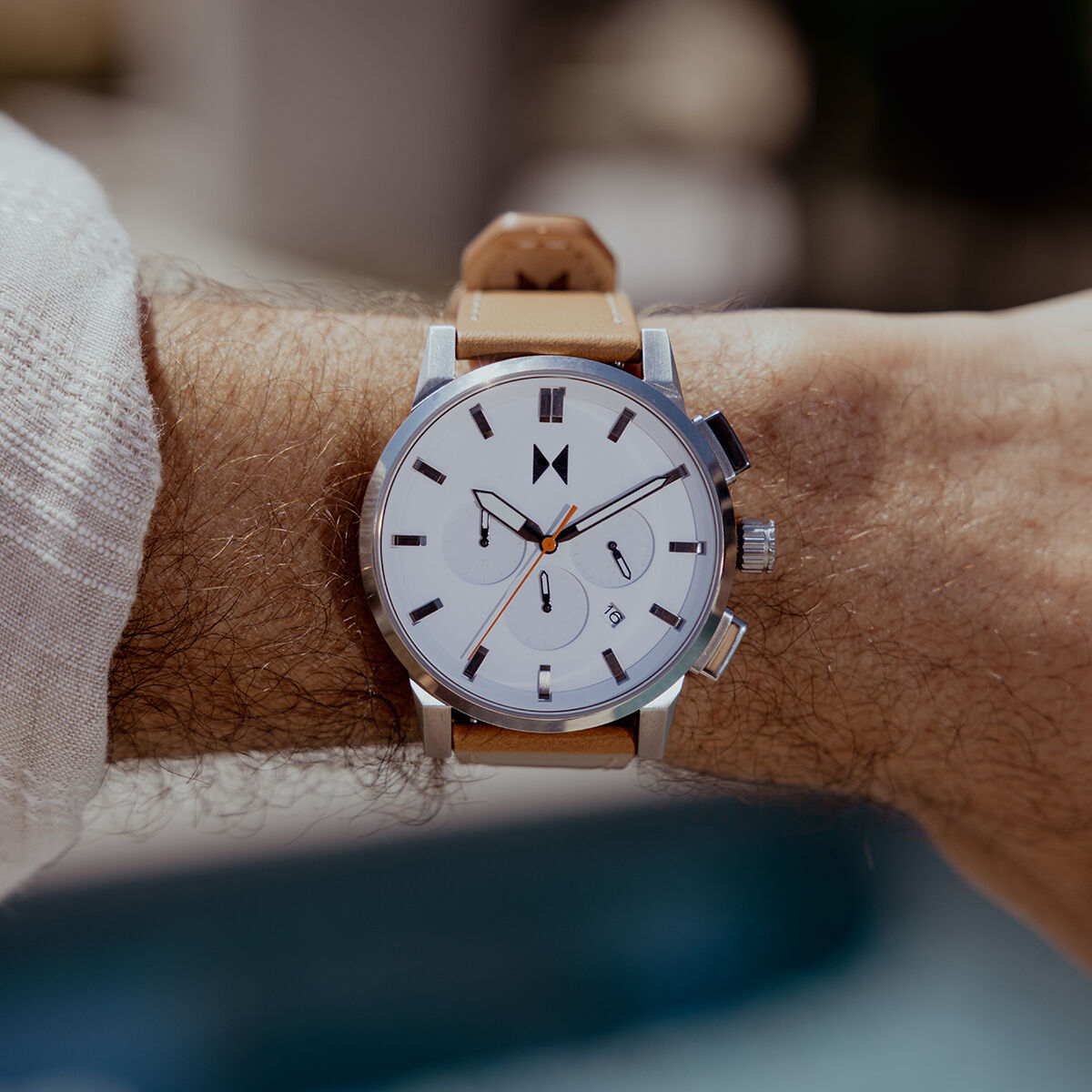 Mvmt chrono white black tan hot sale