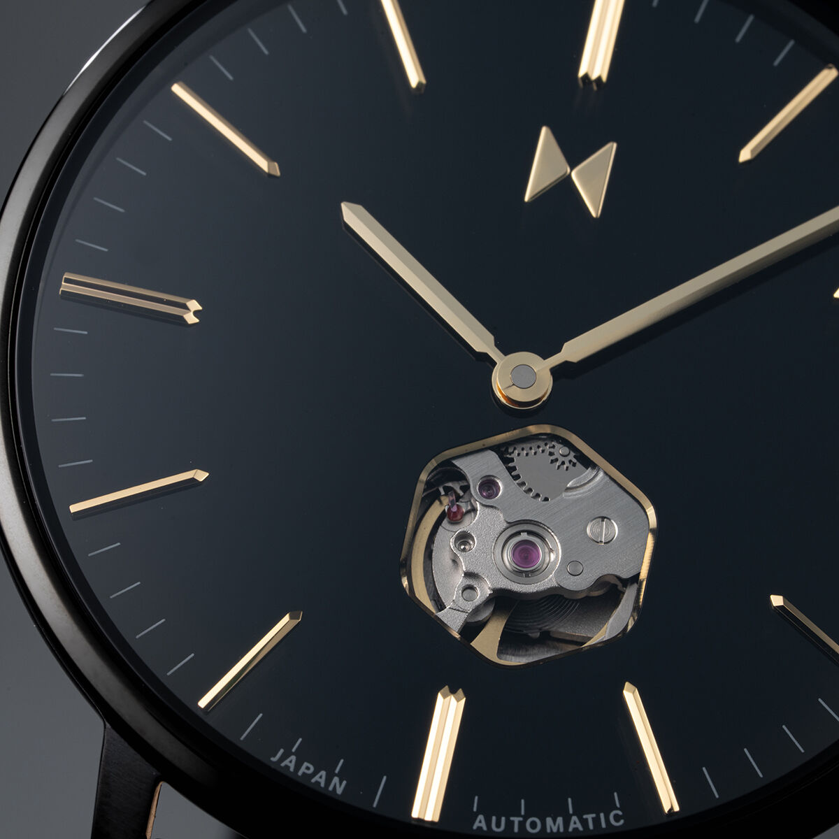 Mvmt Legacy Slim Automatic Leather Strap Watch Black