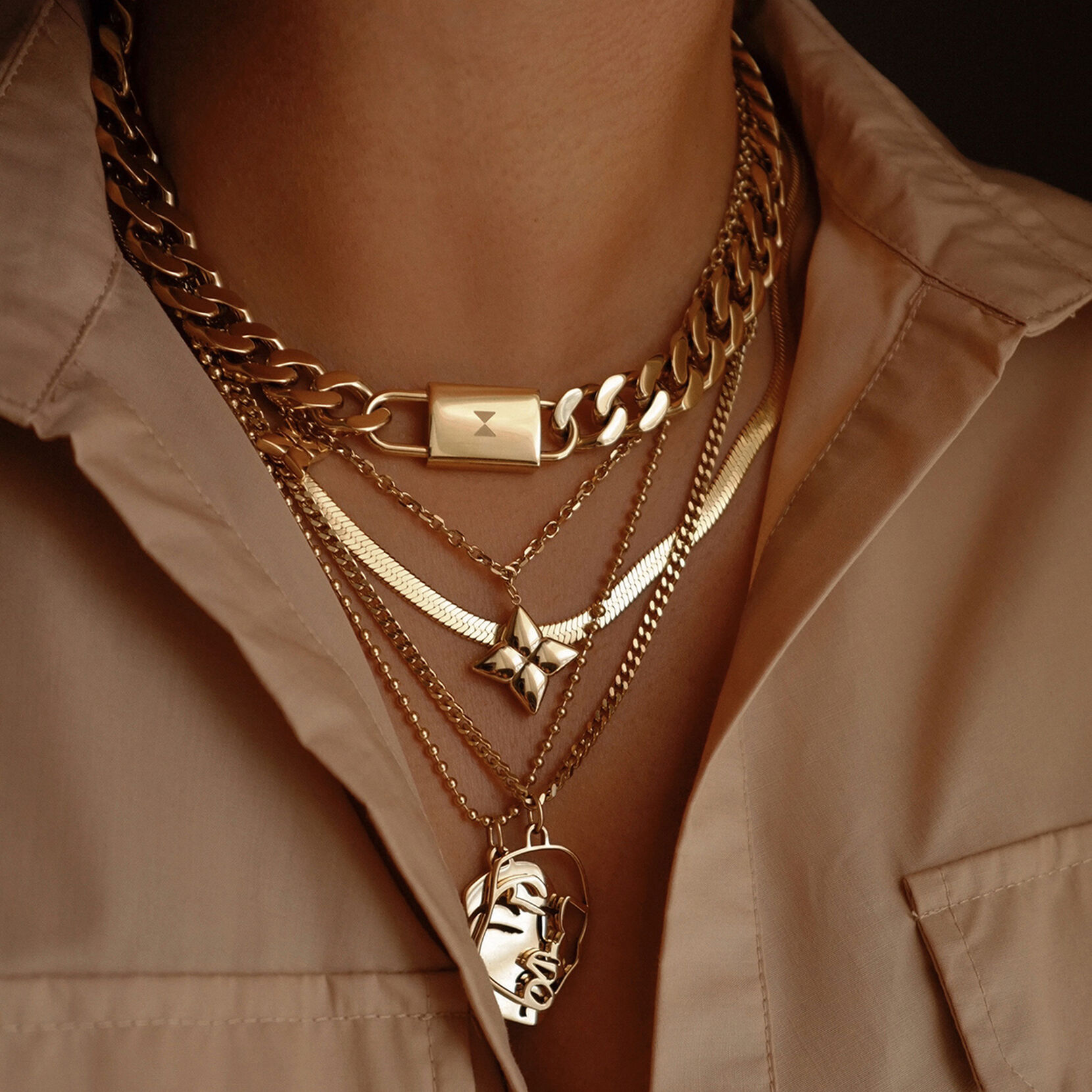 Chunky Padlock Necklace