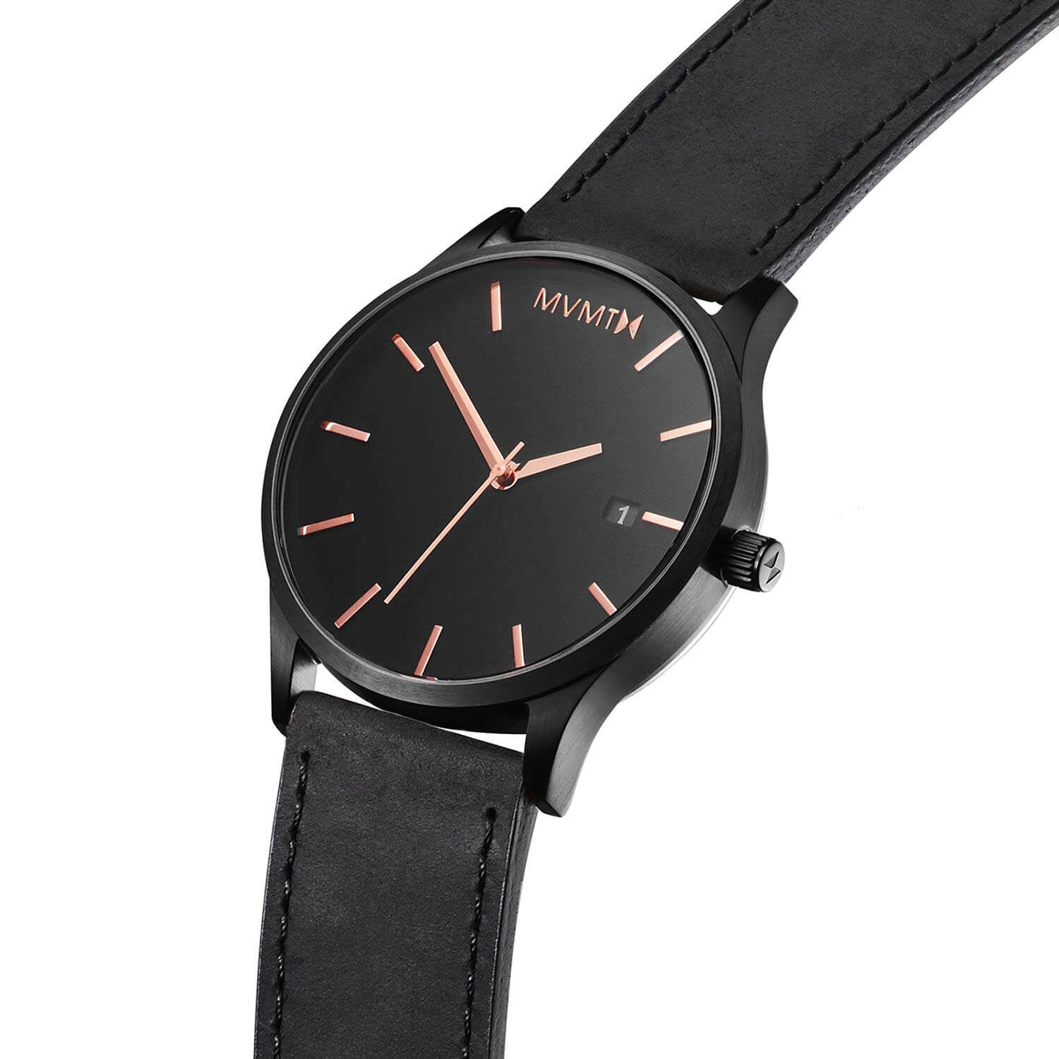 MVMT Men's Classic Black Leather Watch