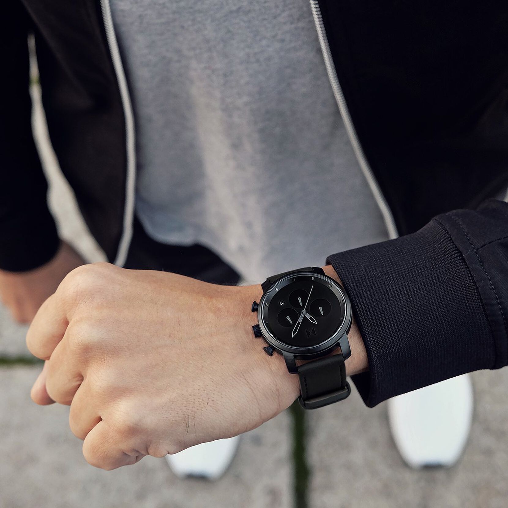 Chrono 40MM Black Leather