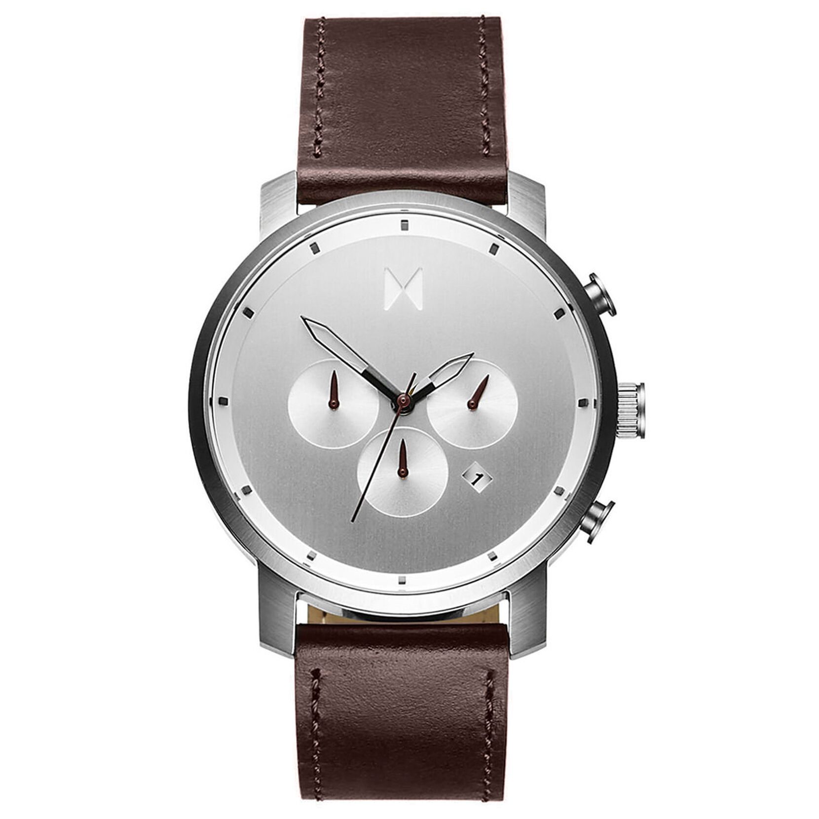 Silver Brown Leather