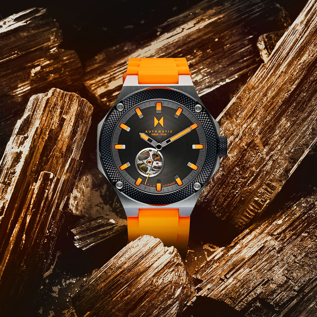Mvmt Raptor Automatic Sport Electric Orange Men s Adventure Watch