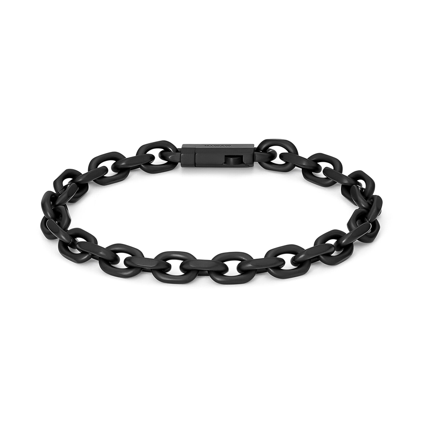Men's Stainless Steel Bracelet with Black Onyx, 8.5