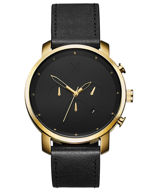 Gold Black Leather