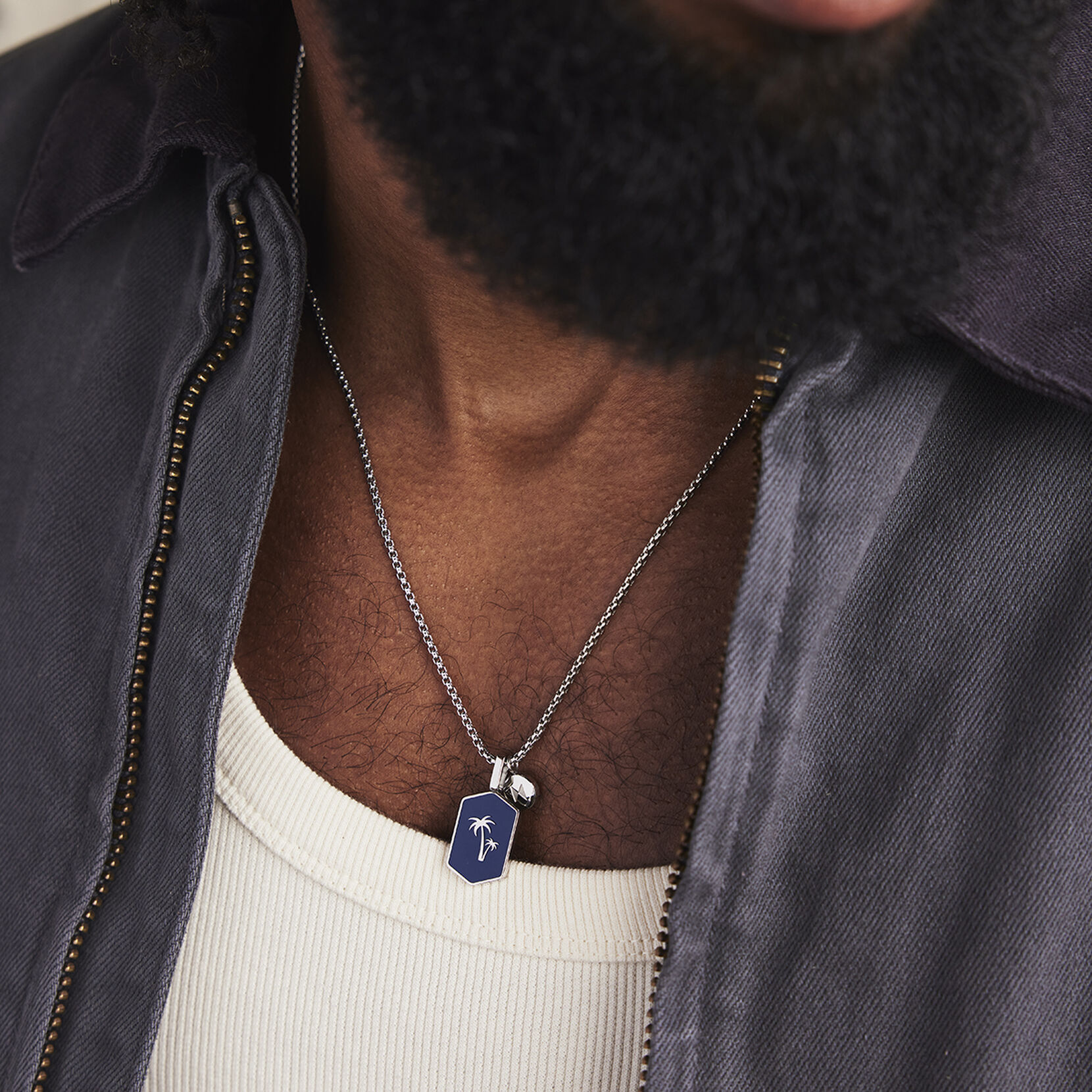 Hex Palm Tree Pendant Necklace