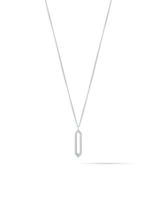 Frosted Hex Pendant Necklace