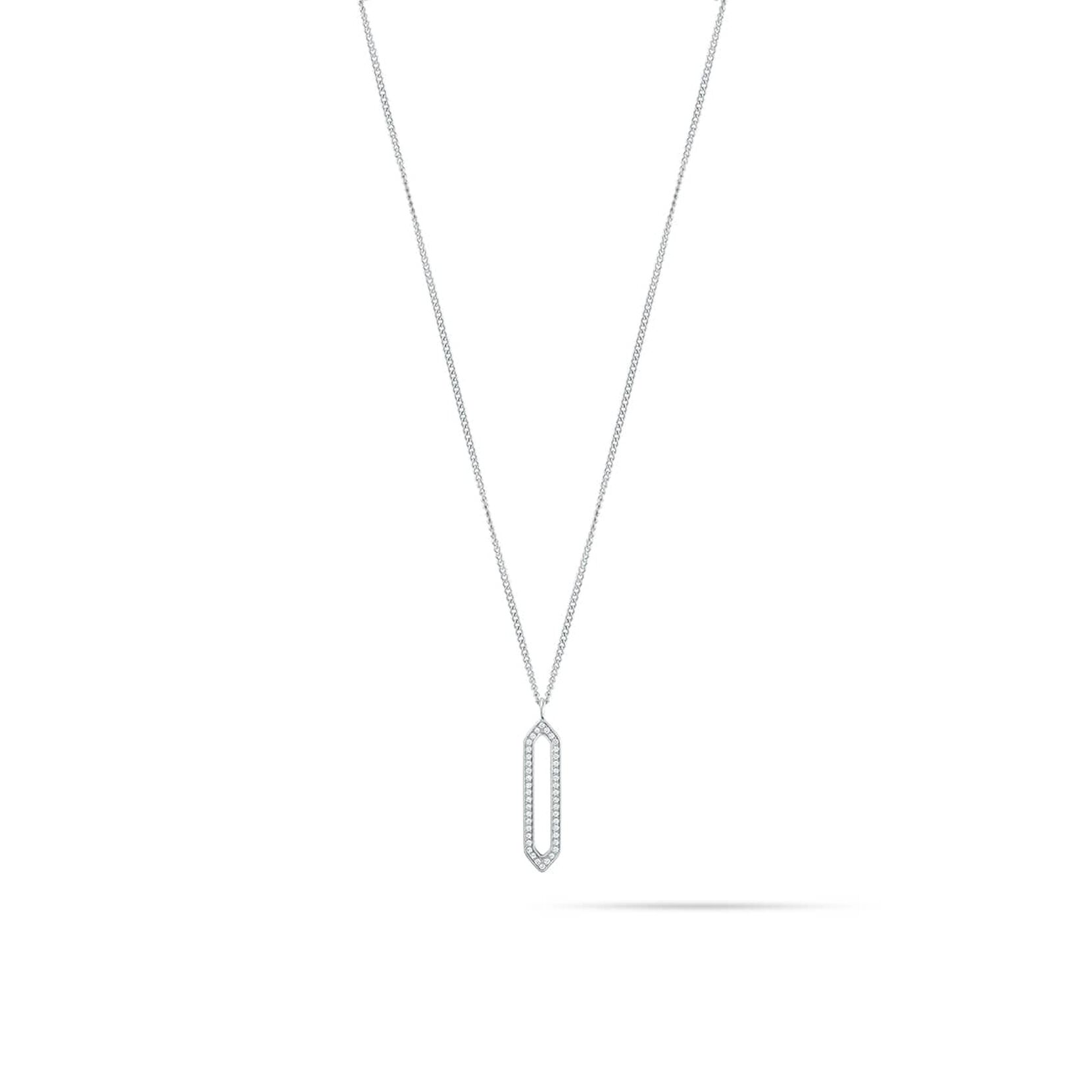 Frosted Hex Pendant Necklace