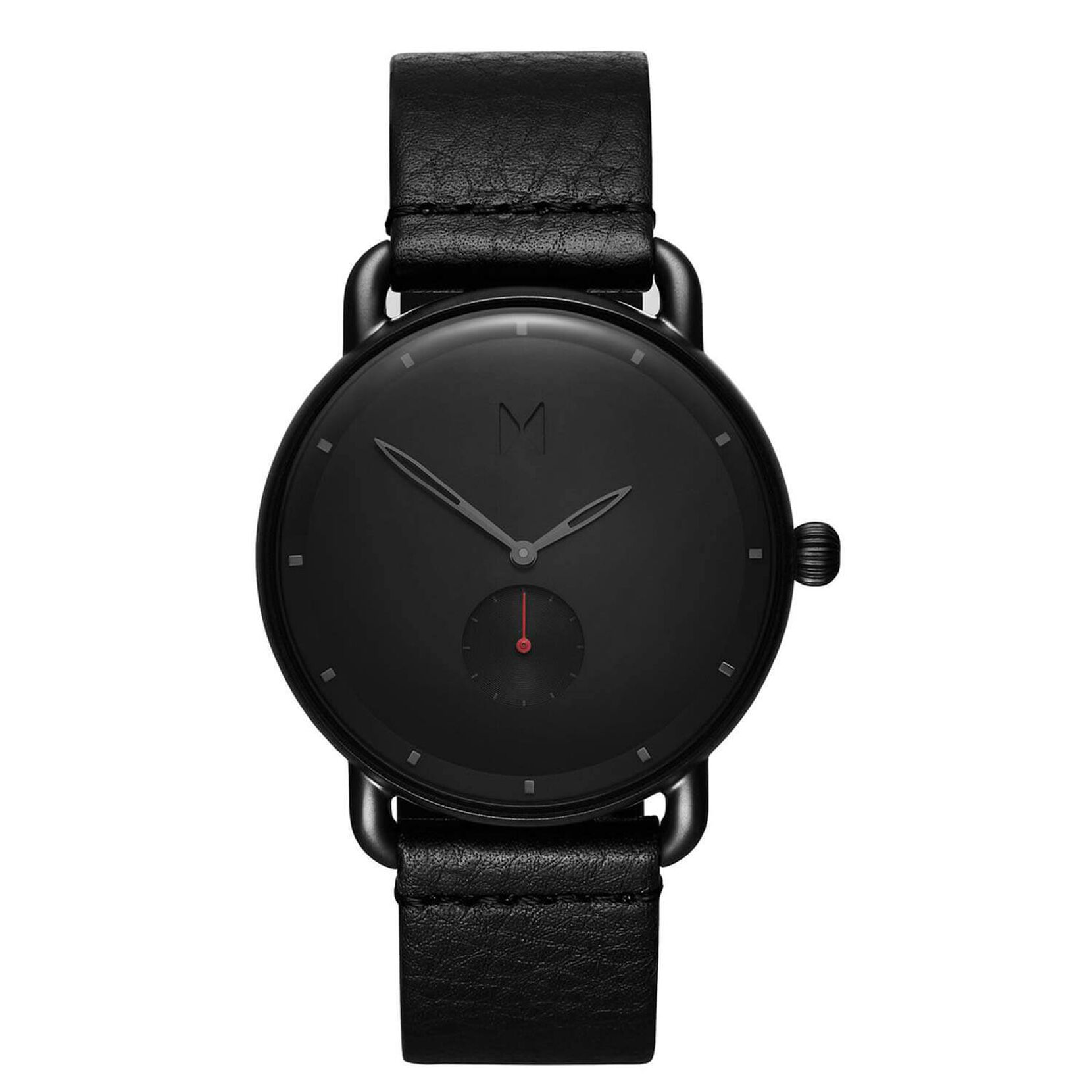 MVMT Men's Revolver Black Leather Watch