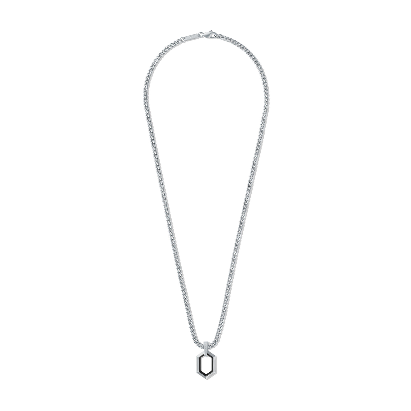 Hex Pendant Curb Chain Necklace