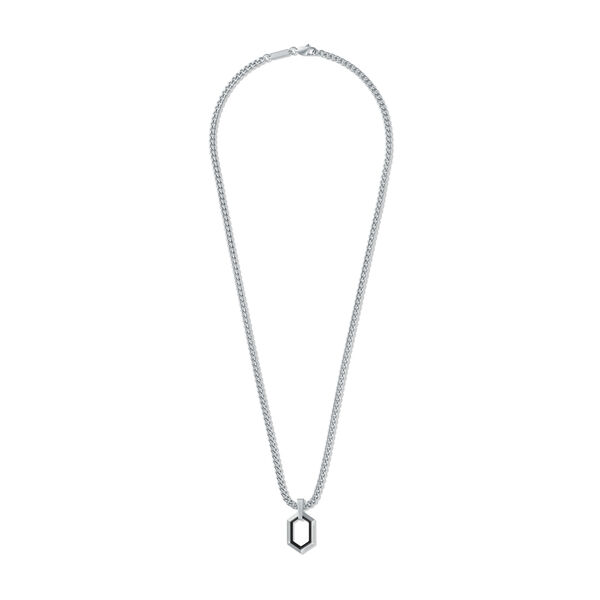 Hex Pendant Curb Chain Necklace