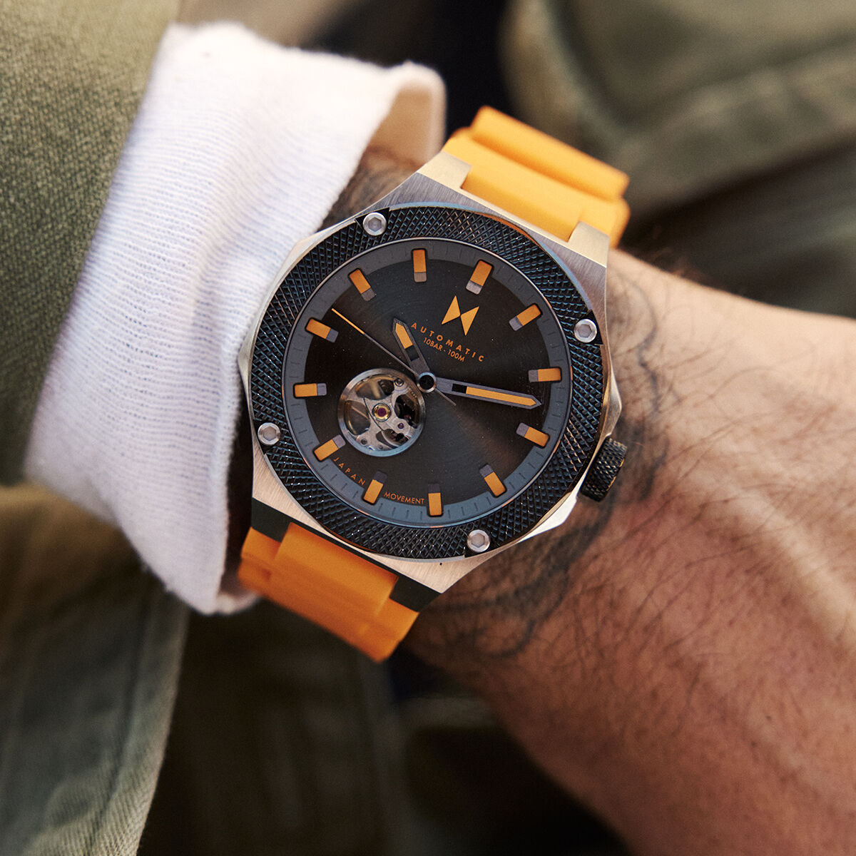 Mvmt Raptor Automatic Sport Electric Orange Men s Adventure Watch