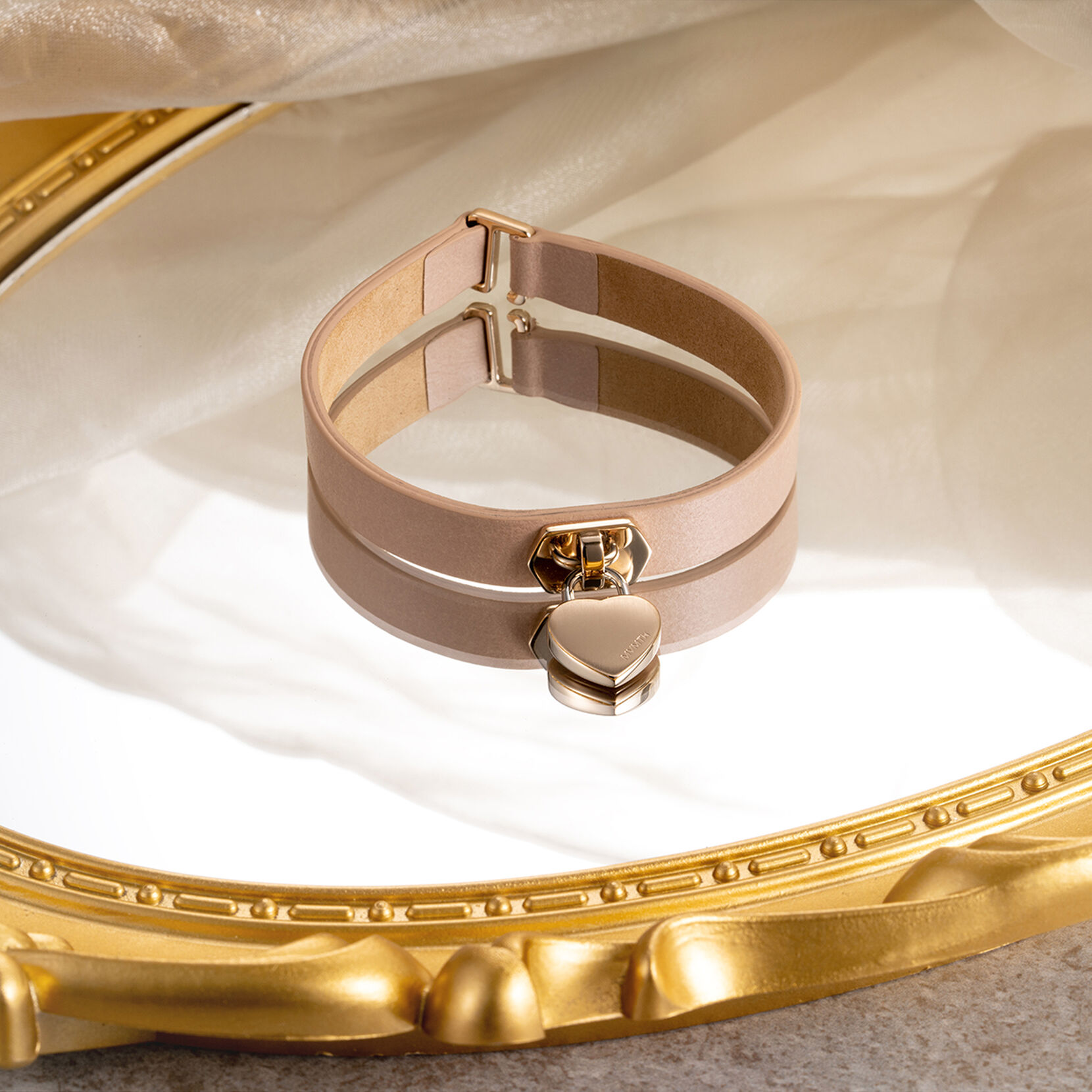 Leather Heartlock Bracelet