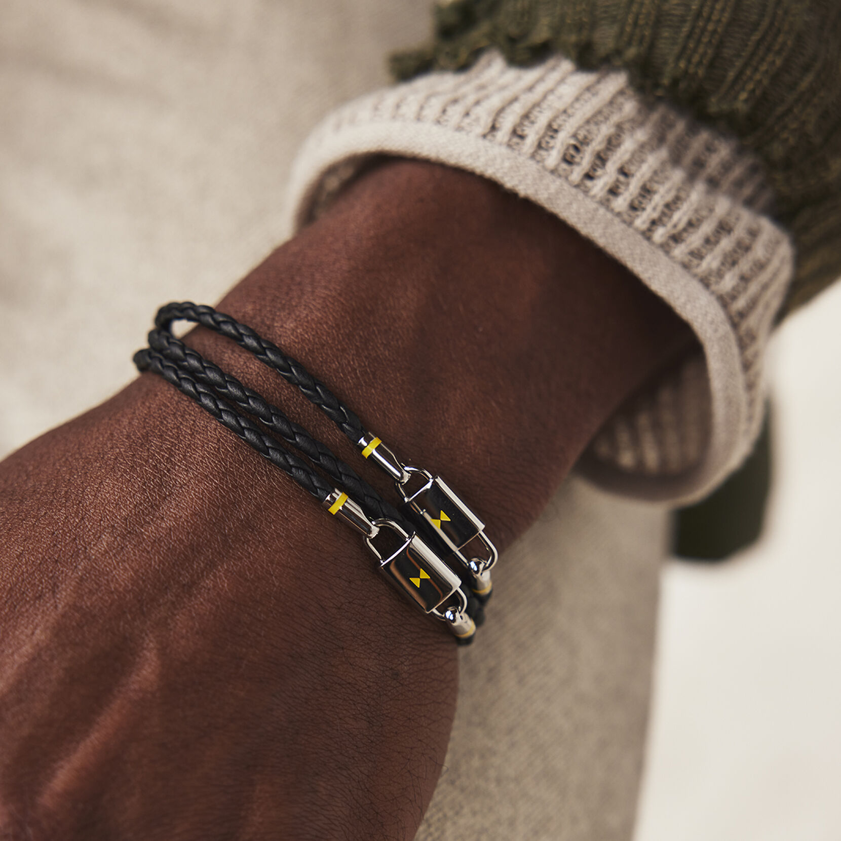 Double Braided Leather Bracelet