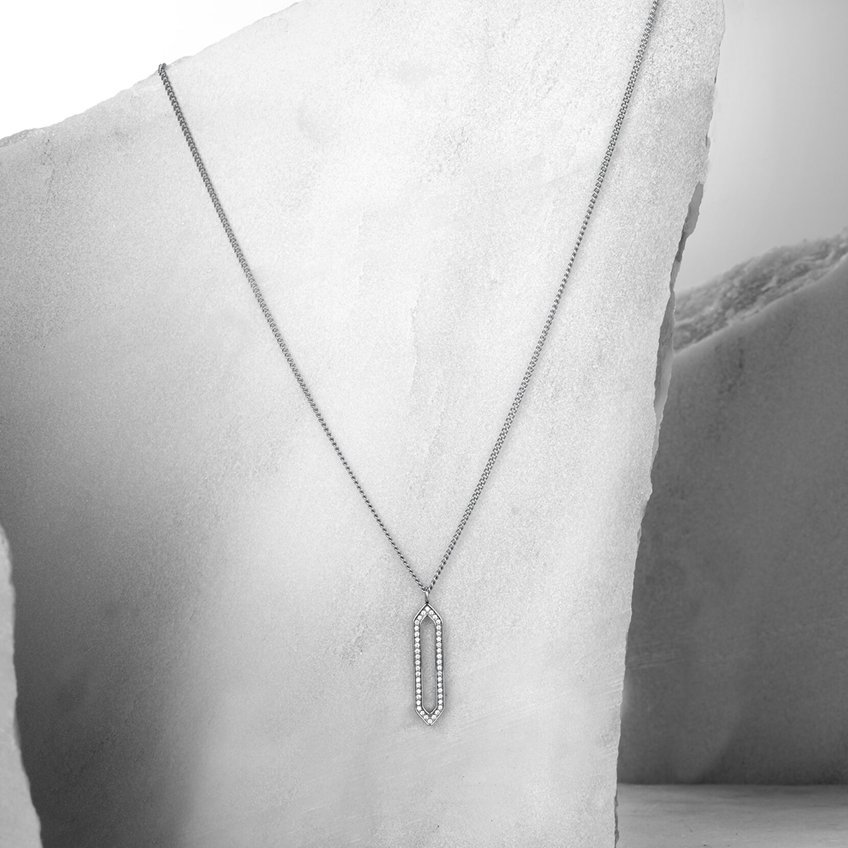 Frosted Hex Pendant Necklace
