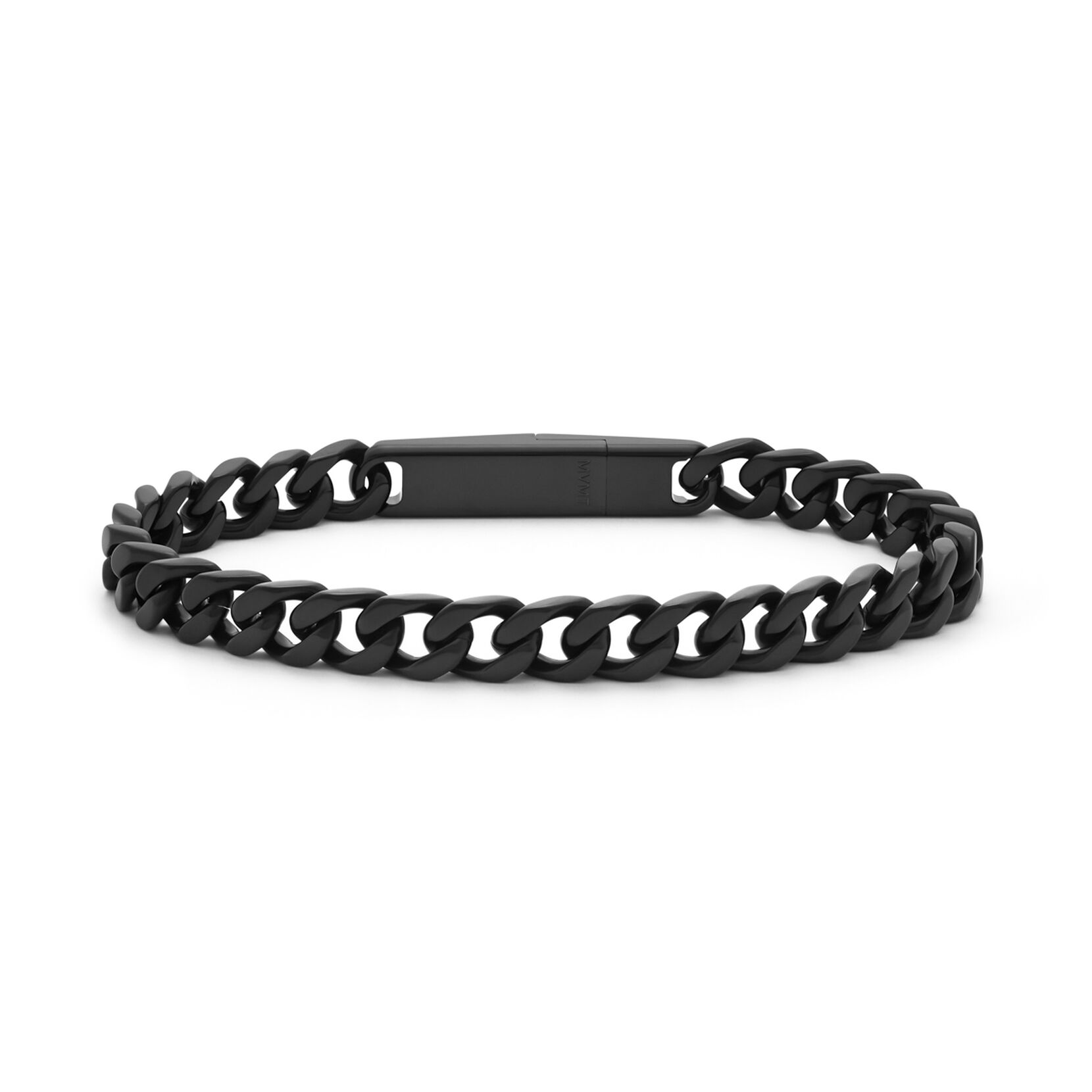 Men's Stainless Steel Bracelet with Black Onyx, 8.5