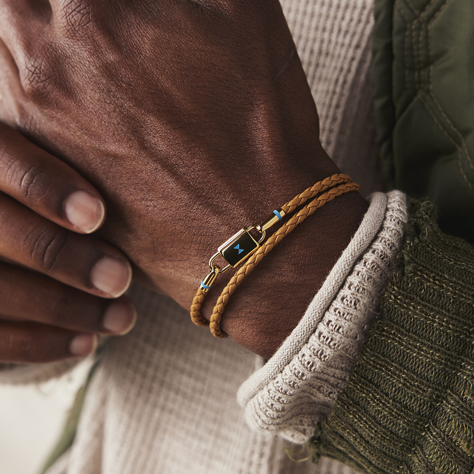 Double Braided Leather Bracelet