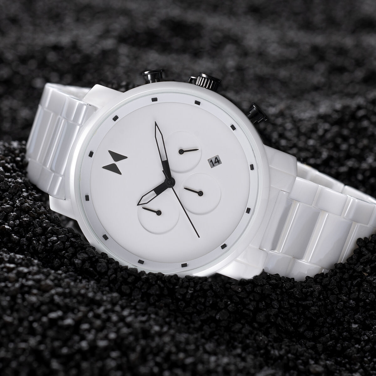 MVMT White Ceramic Watch Chrono Ceramic Gloss White MVMT