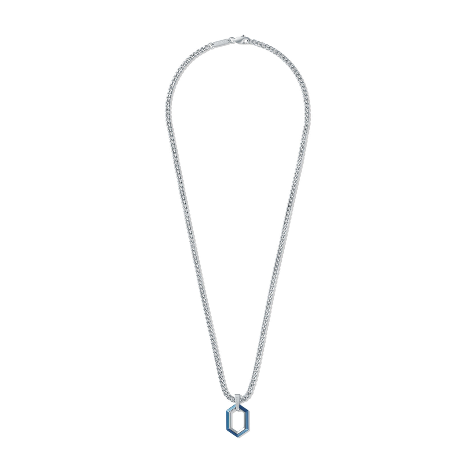 Hex Pendant Curb Chain Necklace