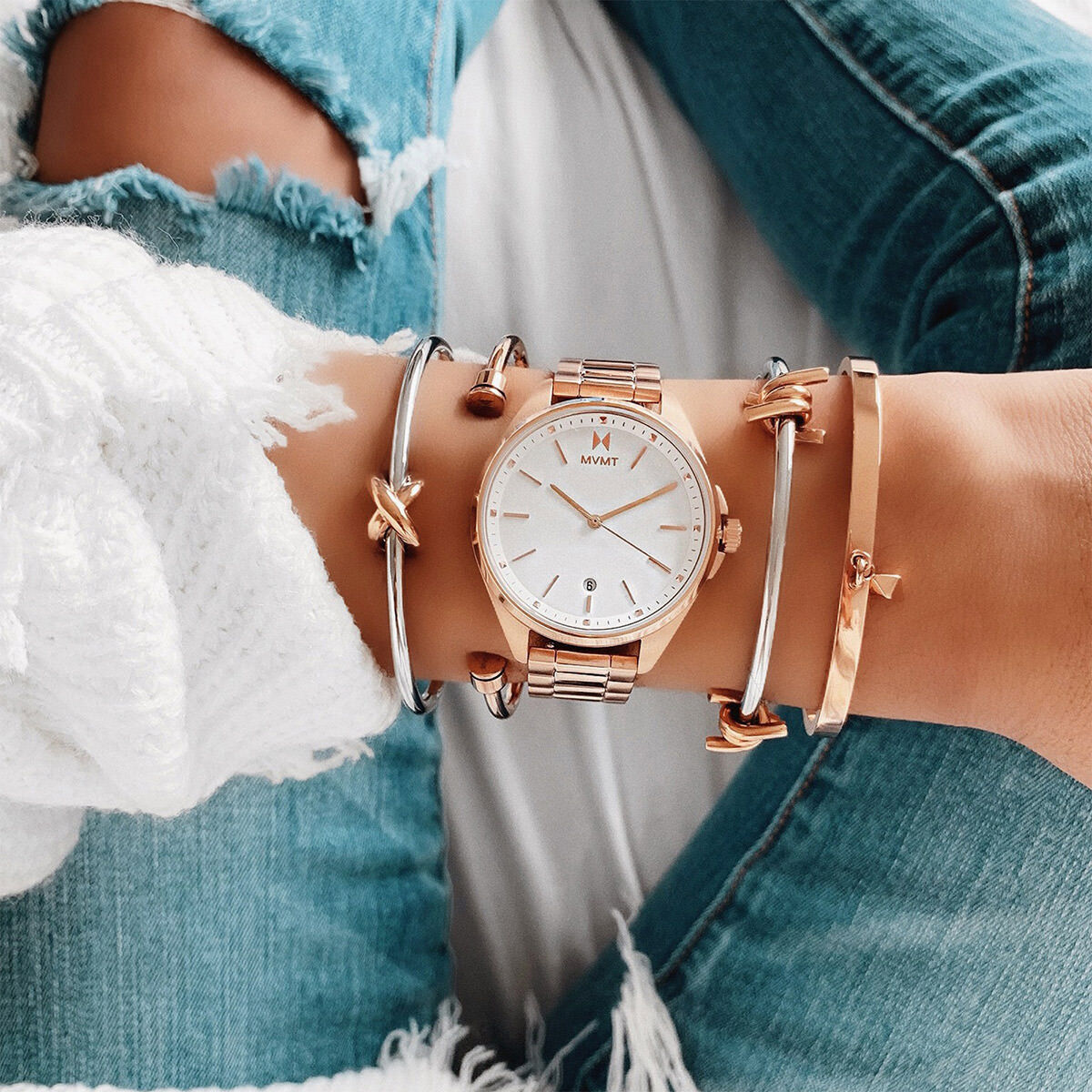 Mvmt rose gold deals women's watch
