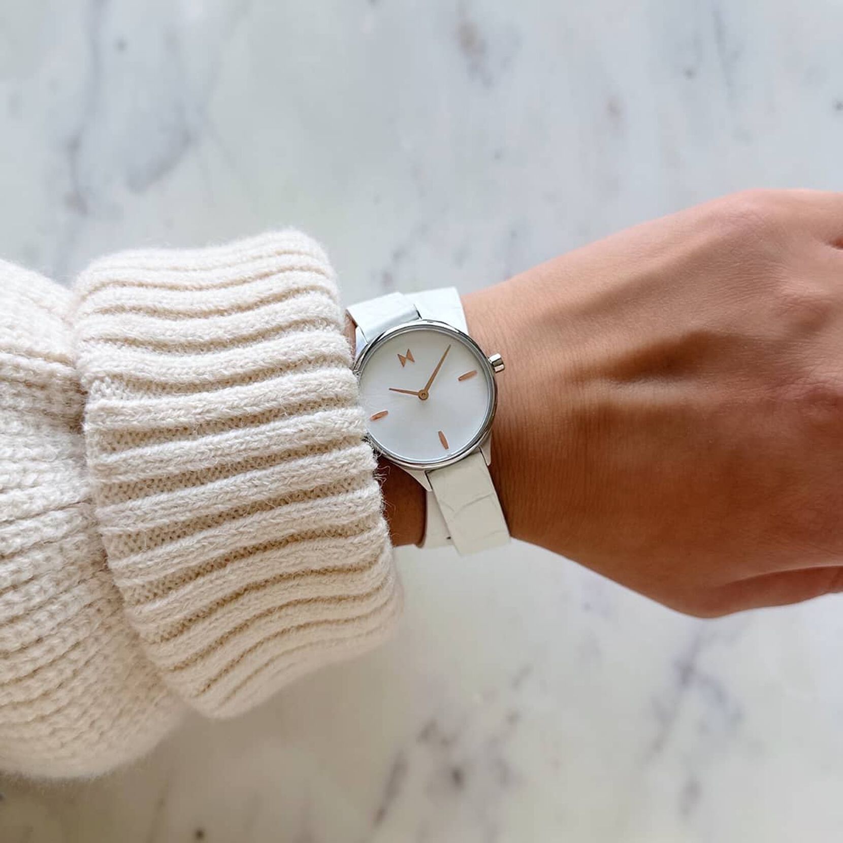 Reina - 12mm Sugar White Italian Leather